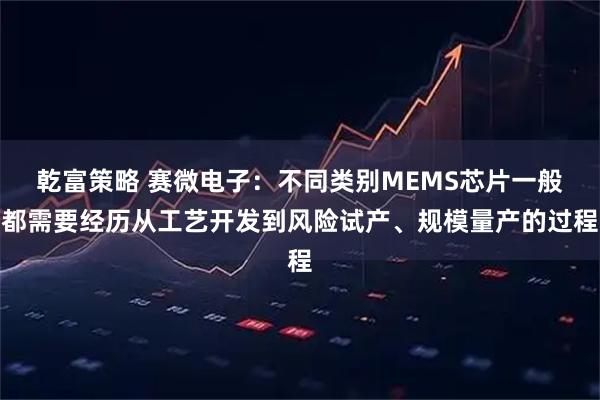 乾富策略 赛微电子：不同类别MEMS芯片一般都需要经历从工艺开发到风险试产、规模量产的过程