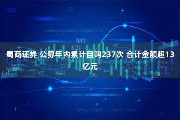 蜀商证券 公募年内累计自购237次 合计金额超13亿元